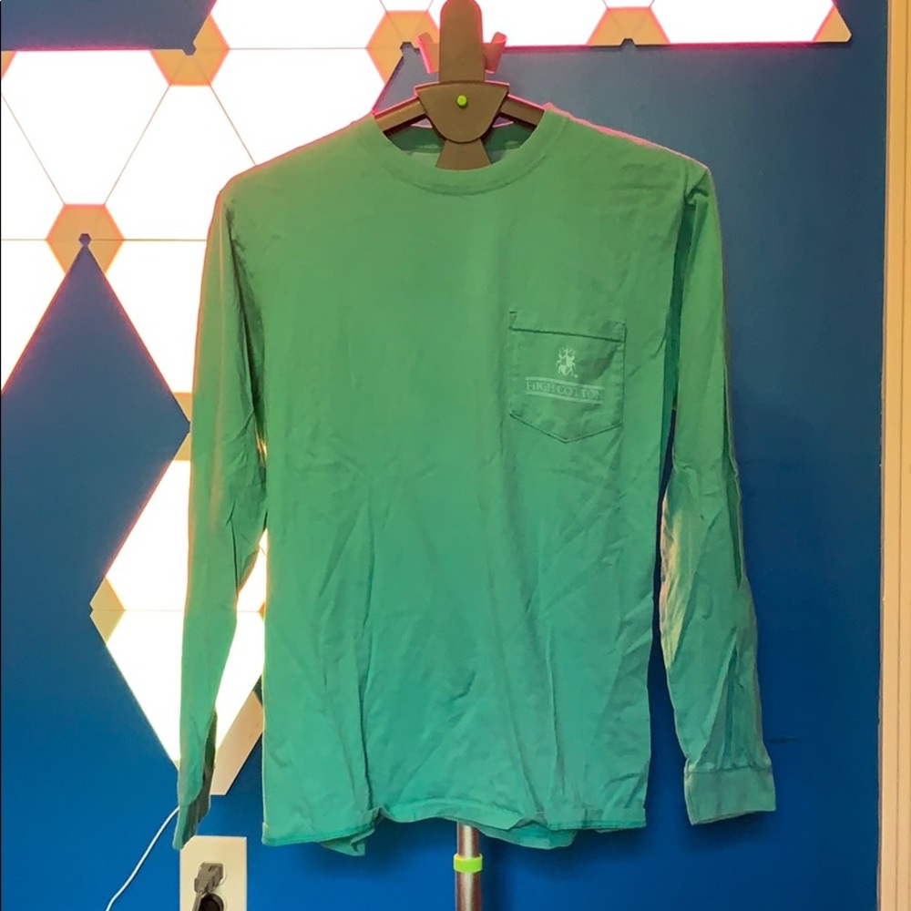 HIGH COTTON LOGO LONG SLEEVE GREEN - Medium